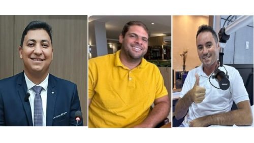 Tekinho Linhares(paletó), Victor Rabelo(C. amarelo) e Marcio das Bancas (C. Branco)