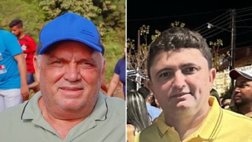 ex-prefeito Coloral (bonè) e Julierme Lino (ex-secretário)